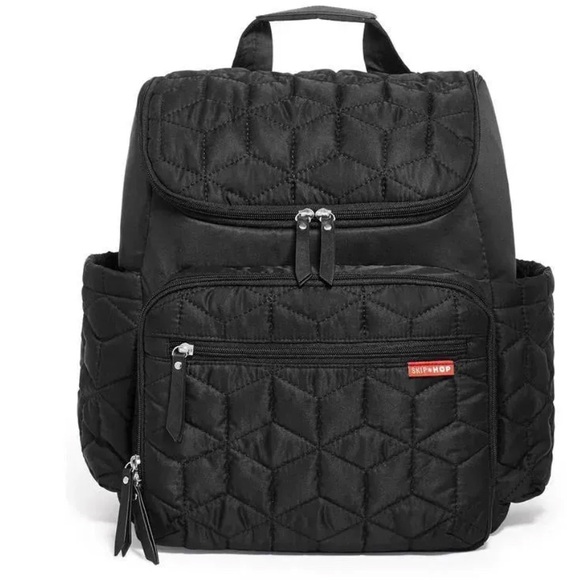 Skip Hop Handbags - Skip Hop Black Quilted Baby Bag